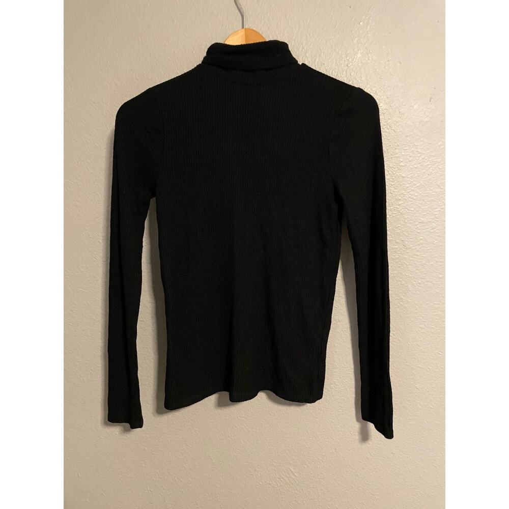 Faherty Legend Ribbed Turtleneck Shirt Womens XS Black Long Sleeve Stretch NWT